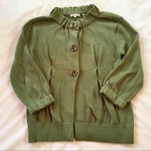 Vince. Green Cashmere-Blend Cardigan Sweater Sz S